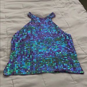 sequined haltered blouse